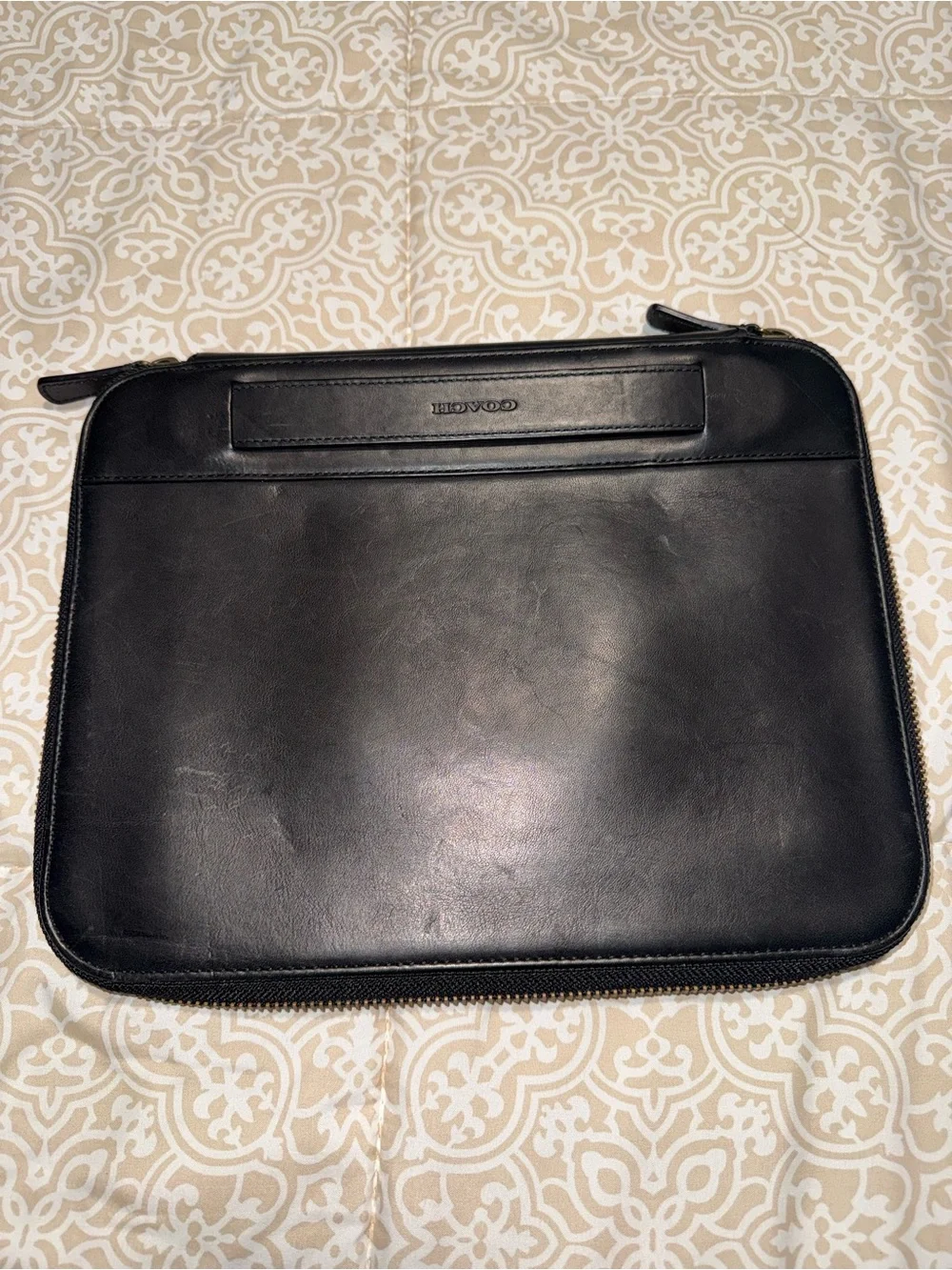 Coach Black Leather Laptop Portfolio Case
